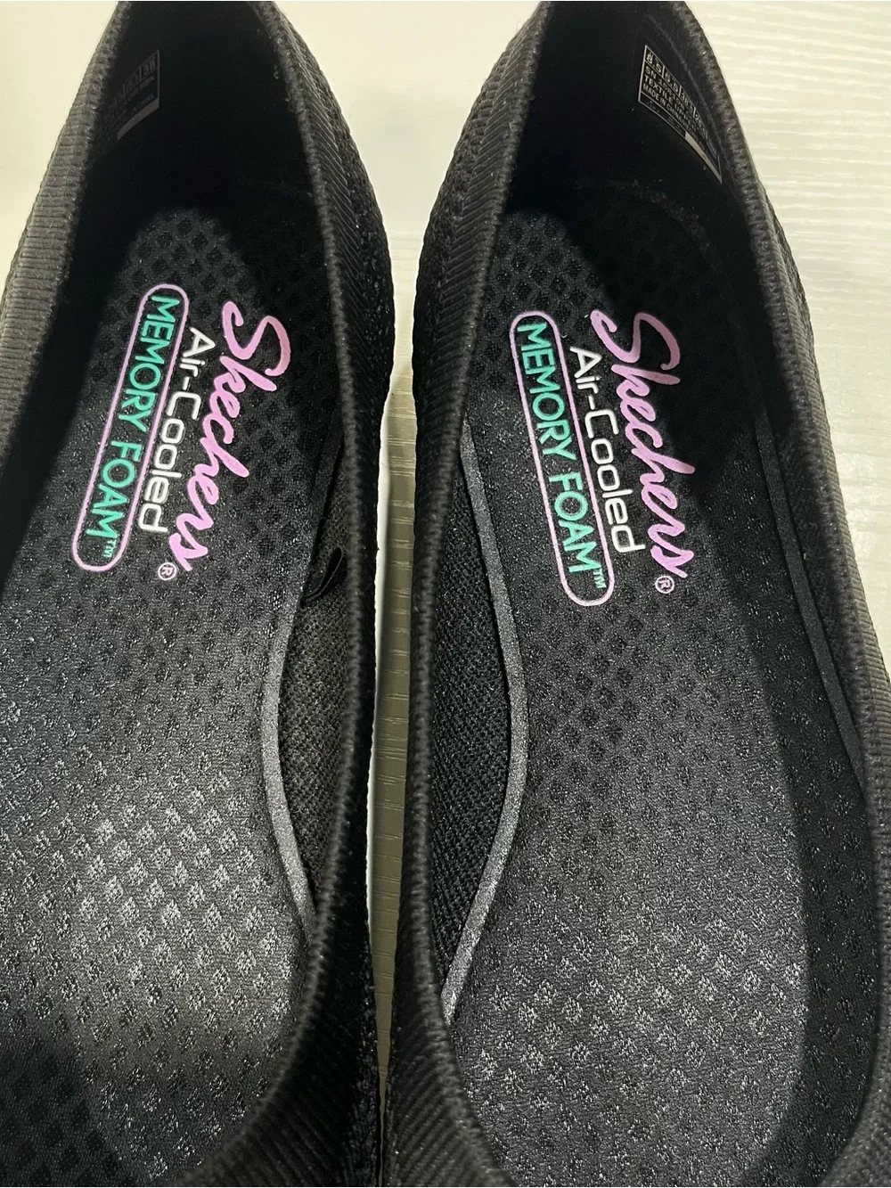 Skechers Black Knit Slip-On Ballet Flats